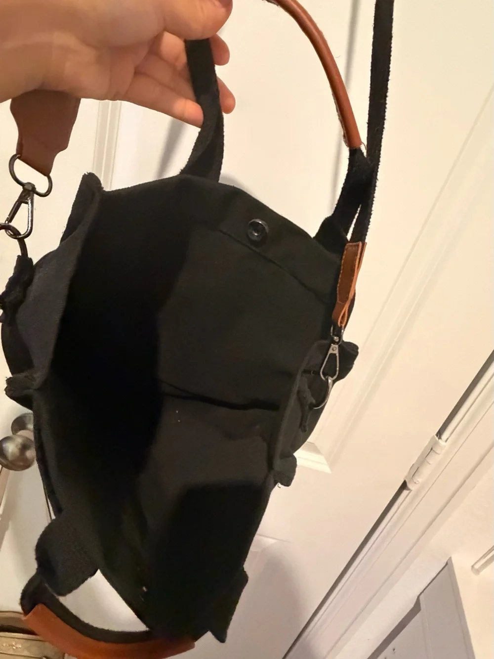 Black Men's Canvas Tote Shoulder Bag
